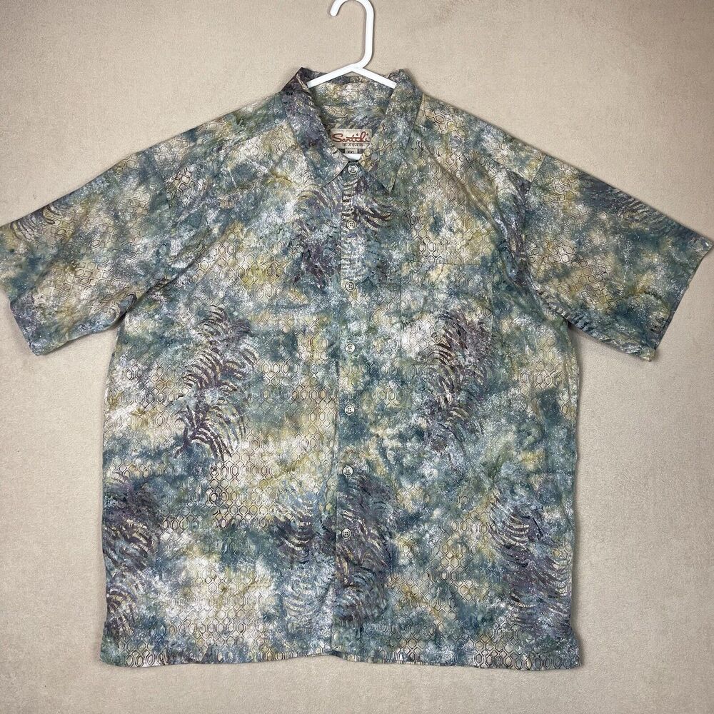 Santiki Shirt Adult XXL Multicolor Hawaiian‎ Festive Short Sleeve Beach Mens